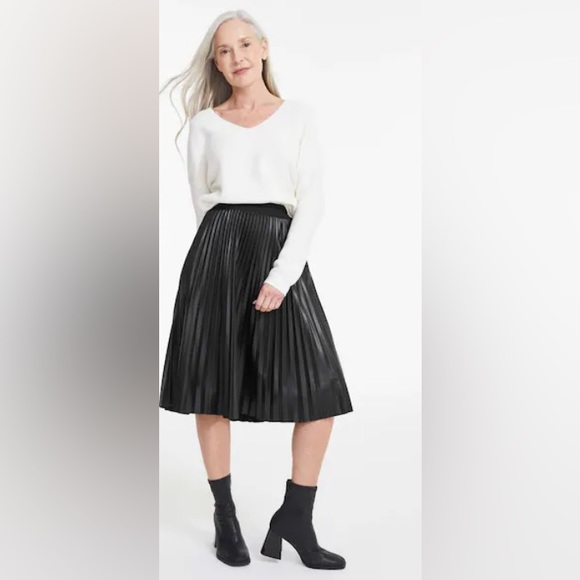 Joe Fresh Dresses & Skirts - Joe Fresh pleated faux leather midi skirt NWOT